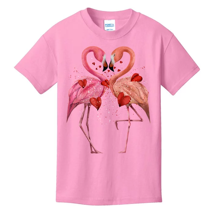 Valentine Flamingos Kids T-Shirt