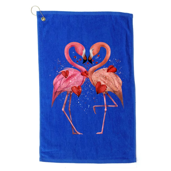 Valentine Flamingos Platinum Collection Golf Towel