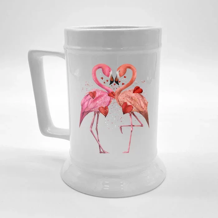 Valentine Flamingos Front & Back Beer Stein