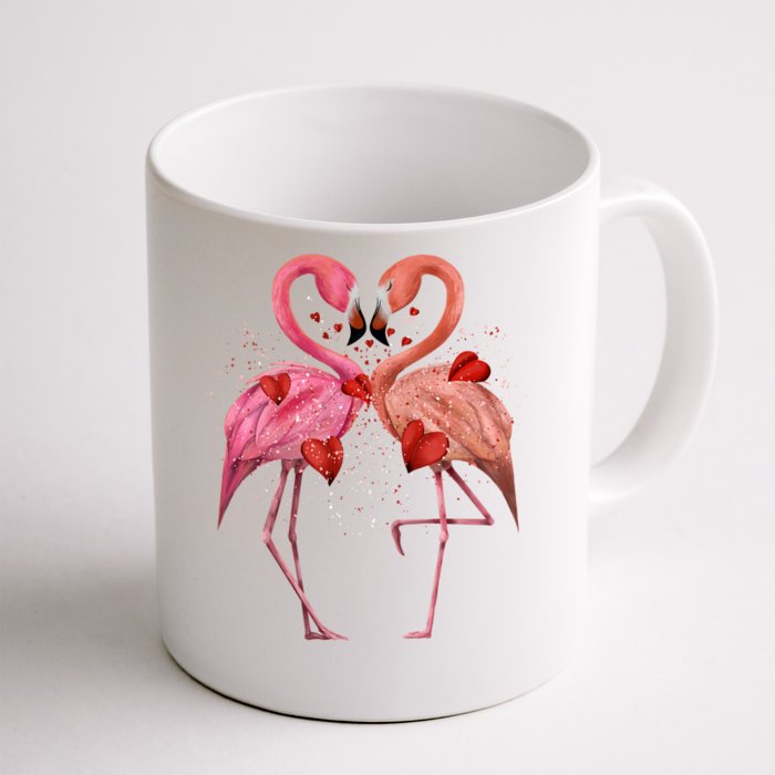 Valentine Flamingos Front & Back Coffee Mug