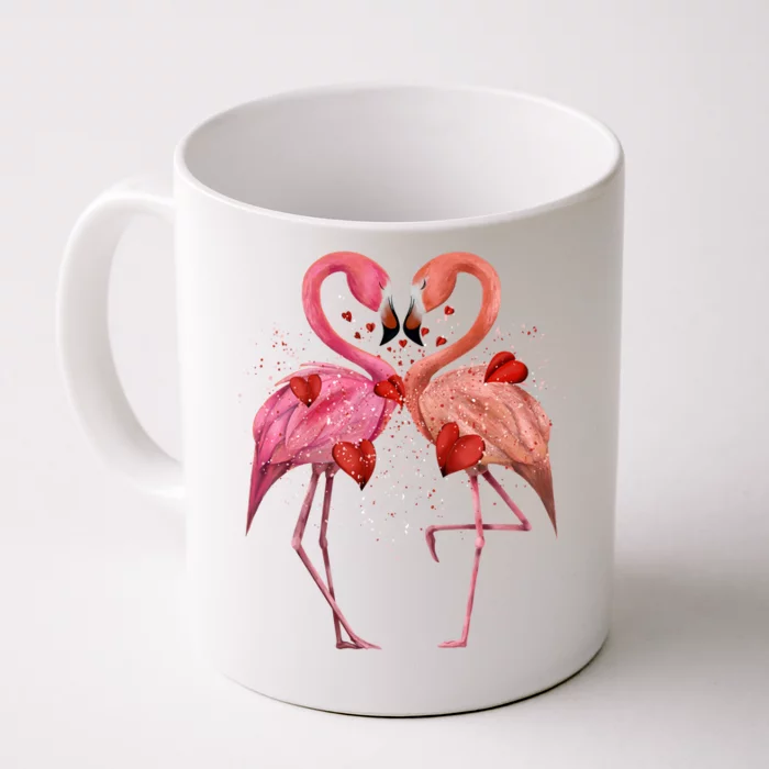 Valentine Flamingos Front & Back Coffee Mug