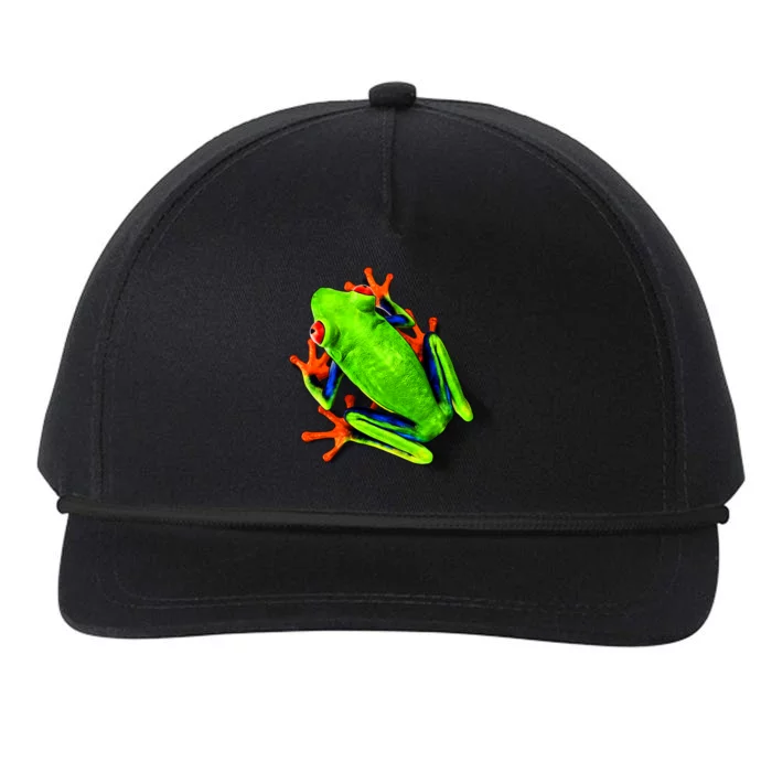 Vibrant Frog Snapback Five-Panel Rope Hat