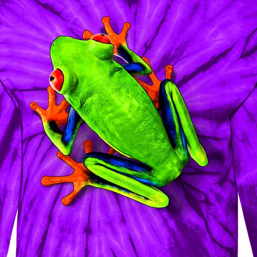 Vibrant Frog Tie-Dye Long Sleeve Shirt