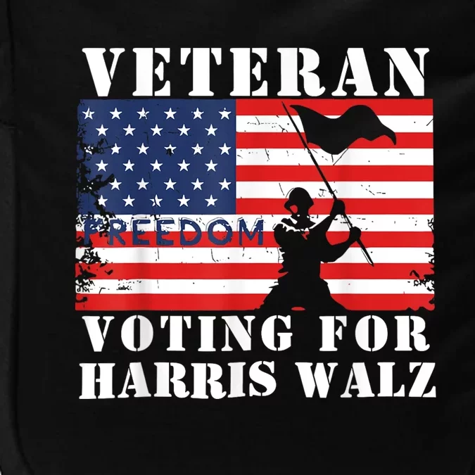 Veteran Freedom Voting For Harris Walz Waltz Usa Flag Impact Tech Backpack