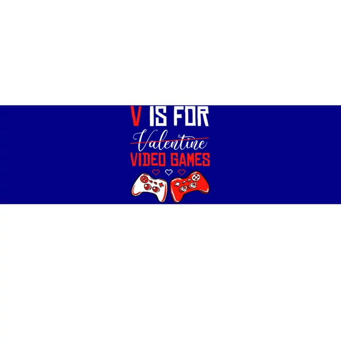 V For Video Games Anti Valentine's Day Gift For Game Lover Funny Gift Bumper Sticker