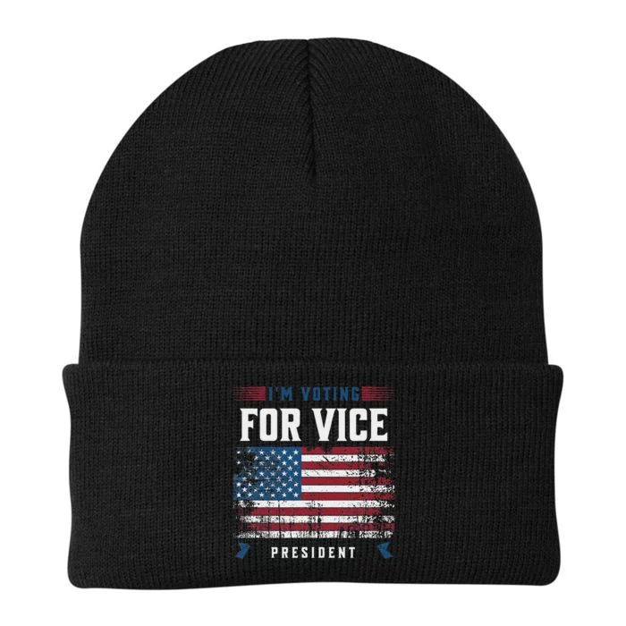 Voting For Vice President Trump 2024 Humor Knit Cap Winter Beanie