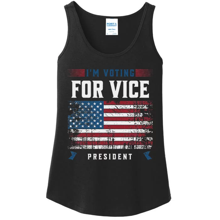 Voting For Vice President Trump 2024 Humor Ladies Essential Tank