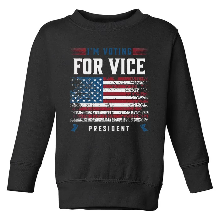 Voting For Vice President Trump 2024 Humor Toddler Sweatshirt