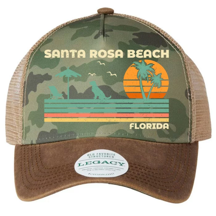 Vintage Family Vacation Florida Santa Rosa Beach Gift Legacy Tie Dye Trucker Hat