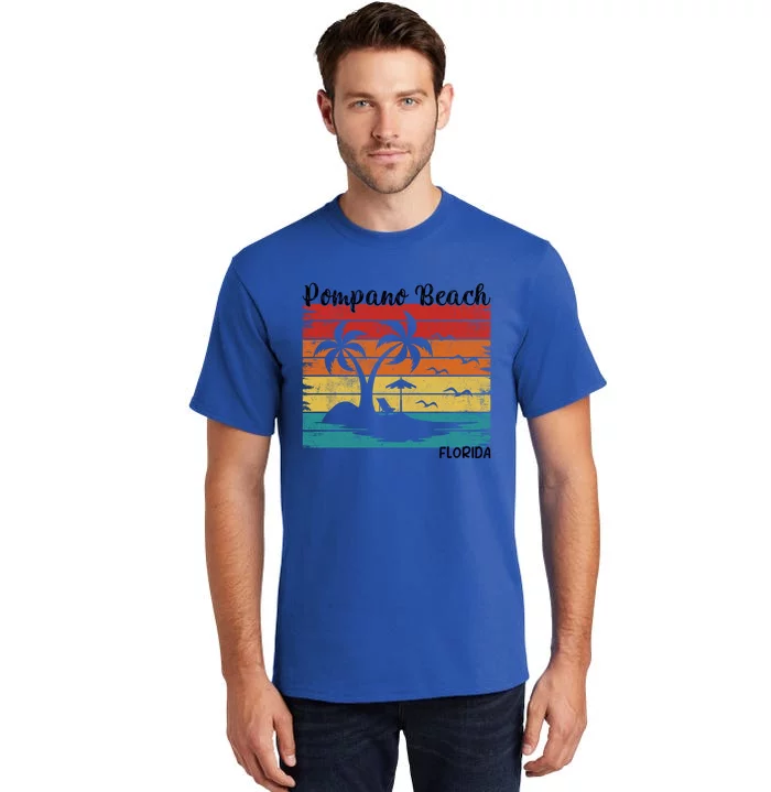 Vintage Family Vacation Florida Pompano Beach Cute Gift Tall T-Shirt