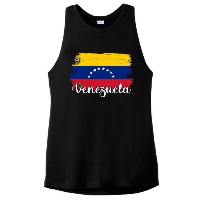 Venezuela Flag Ladies Tri-Blend Wicking Tank