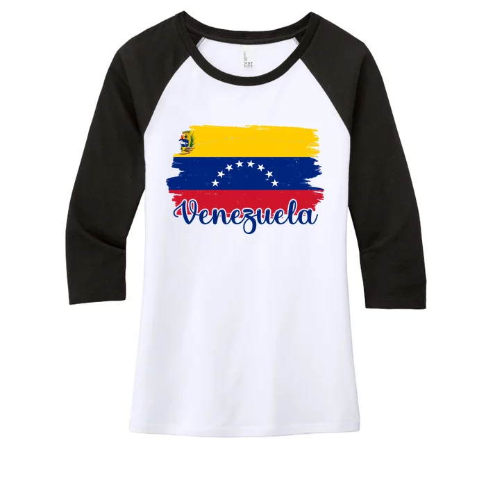 Venezuela Flag Women's Tri-Blend 3/4-Sleeve Raglan Shirt