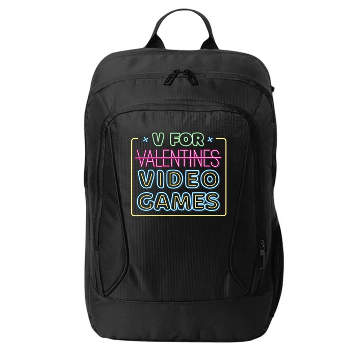 V For Video Games Valentines Day City Backpack