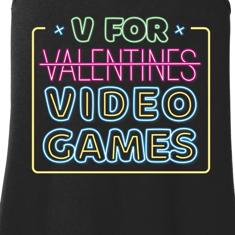 V For Video Games Valentines Day Ladies Essential Tank