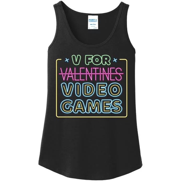 V For Video Games Valentines Day Ladies Essential Tank