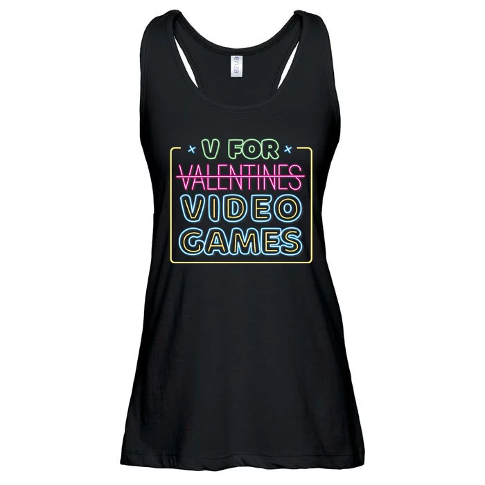 V For Video Games Valentines Day Ladies Essential Flowy Tank