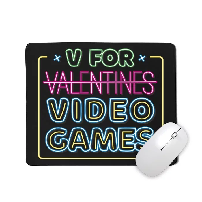 V For Video Games Valentines Day Mousepad