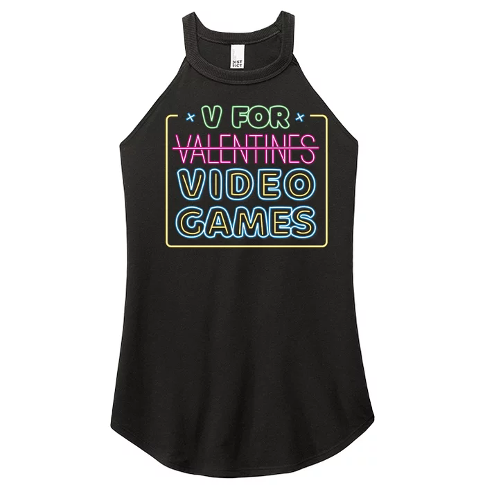 V For Video Games Valentines Day Women’s Perfect Tri Rocker Tank