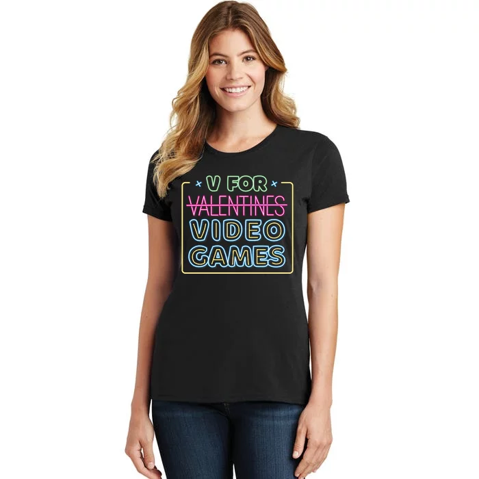 V For Video Games Valentines Day Women's T-Shirt