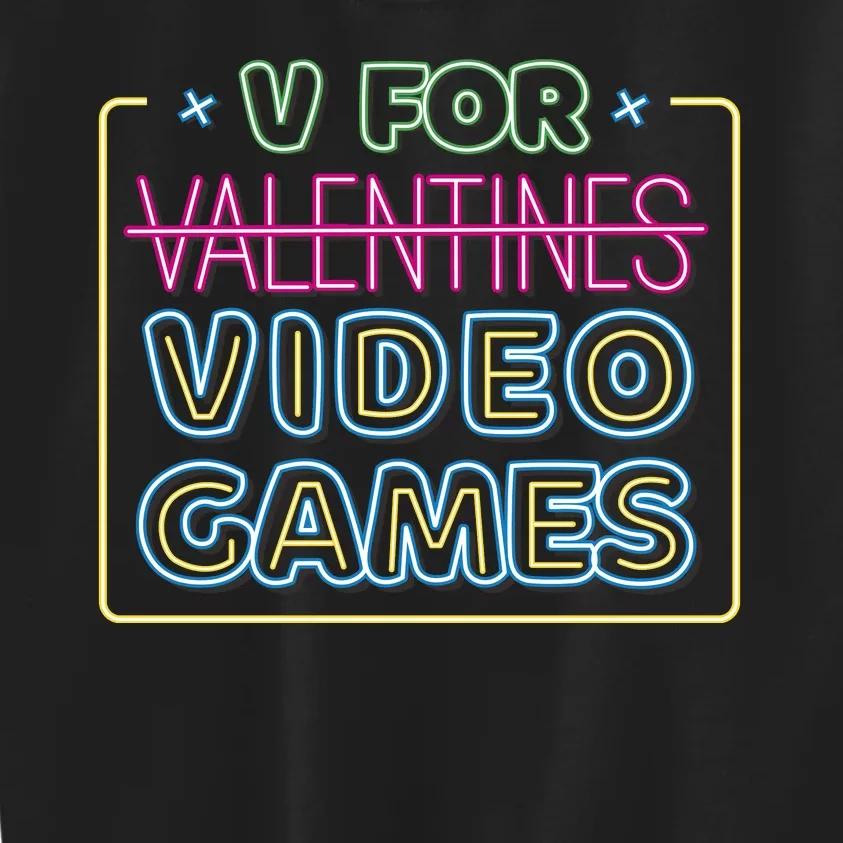 V For Video Games Valentines Day Kids Sweatshirt