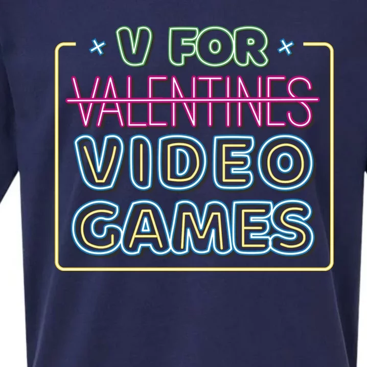 V For Video Games Valentines Day Sueded Cloud Jersey T-Shirt