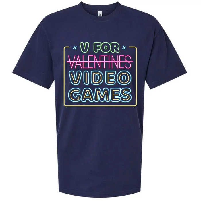 V For Video Games Valentines Day Sueded Cloud Jersey T-Shirt