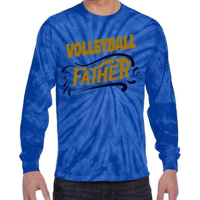 Volleyball Father Volleyball Player Gift Tie-Dye Long Sleeve Shirt