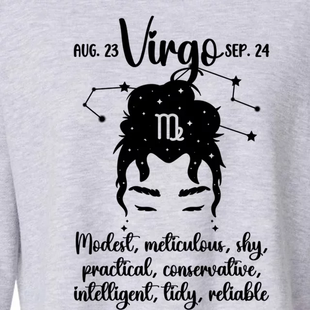 Virgo Facts Virgo Zodiac Sign Virgo Birthday Virgo Horoscope Great Gift Cropped Pullover Crew