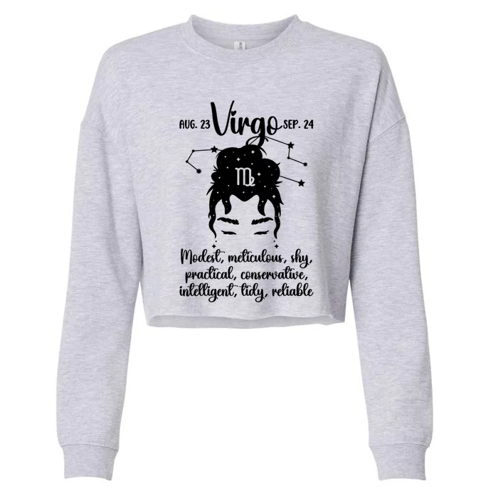 Virgo Facts Virgo Zodiac Sign Virgo Birthday Virgo Horoscope Great Gift Cropped Pullover Crew