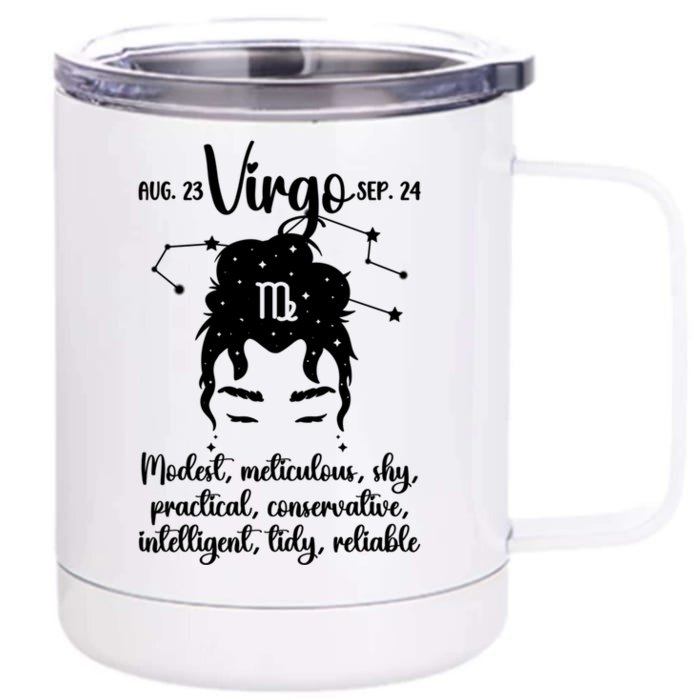 Virgo Facts Virgo Zodiac Sign Virgo Birthday Virgo Horoscope Great Gift Front & Back 12oz Stainless Steel Tumbler Cup