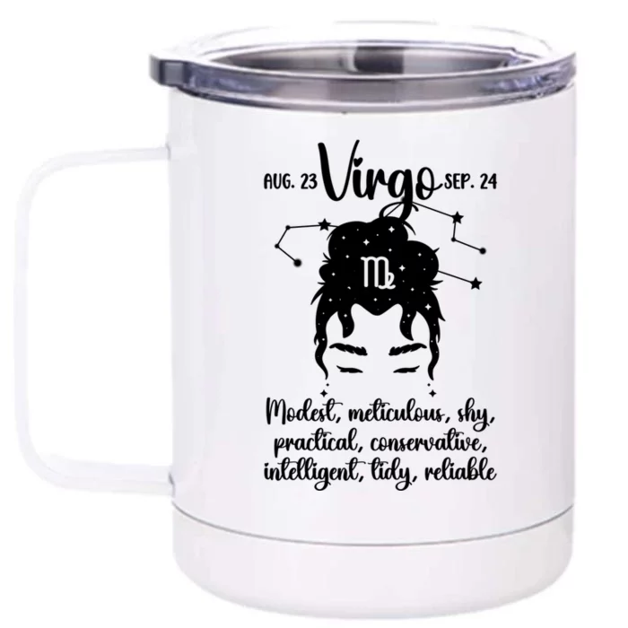 Virgo Facts Virgo Zodiac Sign Virgo Birthday Virgo Horoscope Great Gift Front & Back 12oz Stainless Steel Tumbler Cup