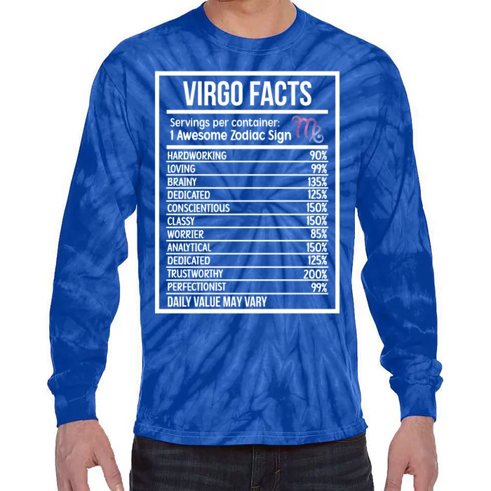 Virgo Facts Virgo Zodiac Sign Virgo Horoscope Cool Gift Tie-Dye Long Sleeve Shirt