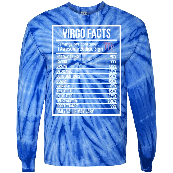 Virgo Facts Virgo Zodiac Sign Virgo Horoscope Cool Gift Tie-Dye Long Sleeve Shirt