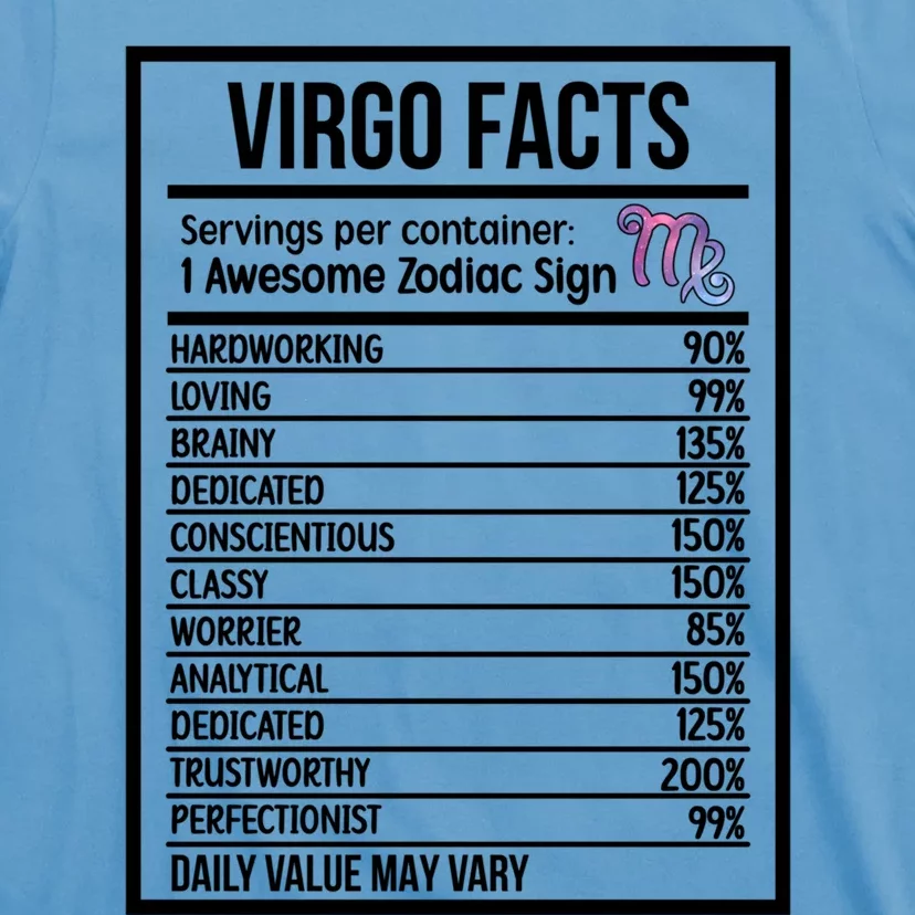 Virgo Facts Virgo Zodiac Sign Virgo Horoscope Gift T-Shirt