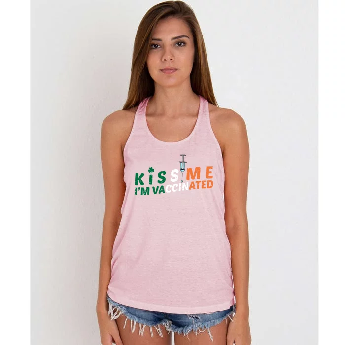 Vaccinated Fun Vaccination Irish Gift I Pro Shot Vaccines Gift Women's Knotted Racerback Tank