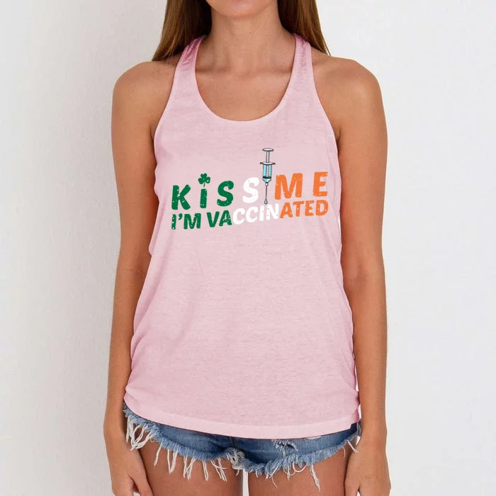 Vaccinated Fun Vaccination Irish Gift I Pro Shot Vaccines Gift Women's Knotted Racerback Tank