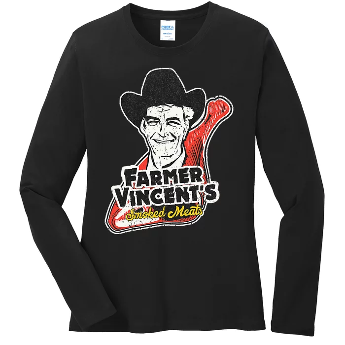 Vintage Farmer VincentS Smoked Meat Motel Hell Fan Art Ladies Long Sleeve Shirt