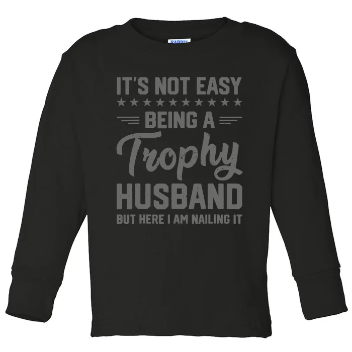 Vintage Funny Wedding Anniversary Design For Husbands Toddler Long Sleeve Shirt