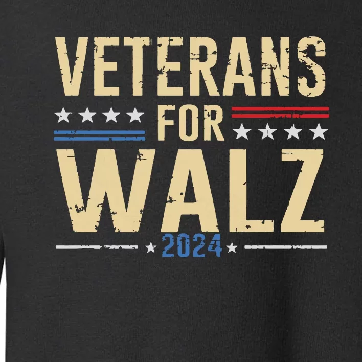 Veterans For Walz 2024 Election Toddler Sweatshirt