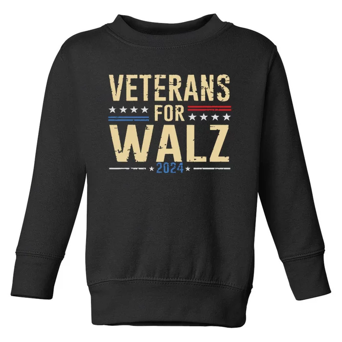 Veterans For Walz 2024 Election Toddler Sweatshirt