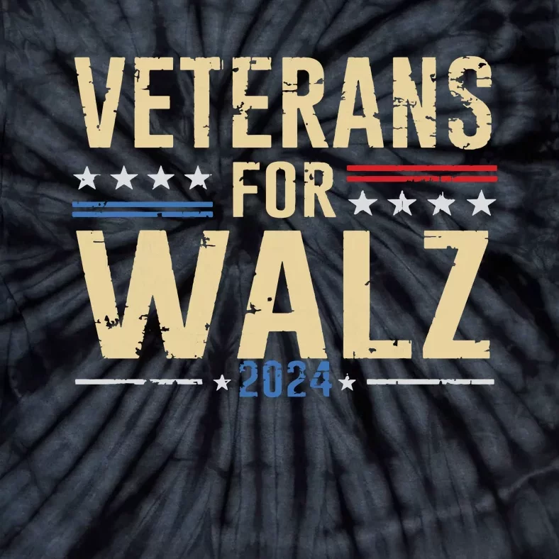 Veterans For Walz 2024 Election Tie-Dye T-Shirt