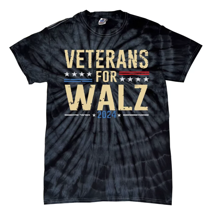 Veterans For Walz 2024 Election Tie-Dye T-Shirt