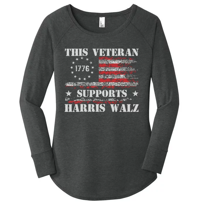 Veterans For Walz 2024 Election Women's Perfect Tri Tunic Long Sleeve Shirt