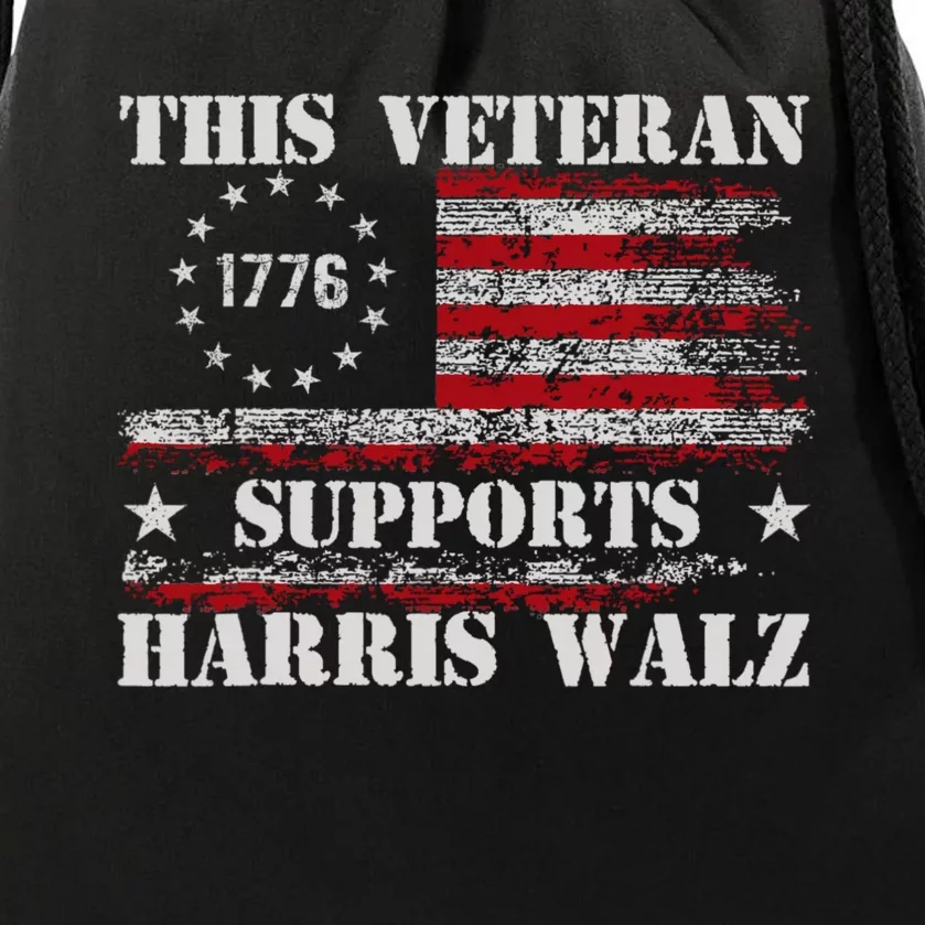 Veterans For Walz 2024 Election Drawstring Bag