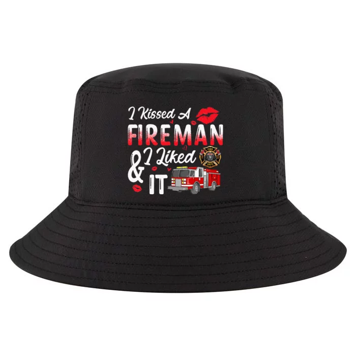 Valentine Fireman's Wife I Kiss A Fireman And I Liked It Cool Comfort Performance Bucket Hat