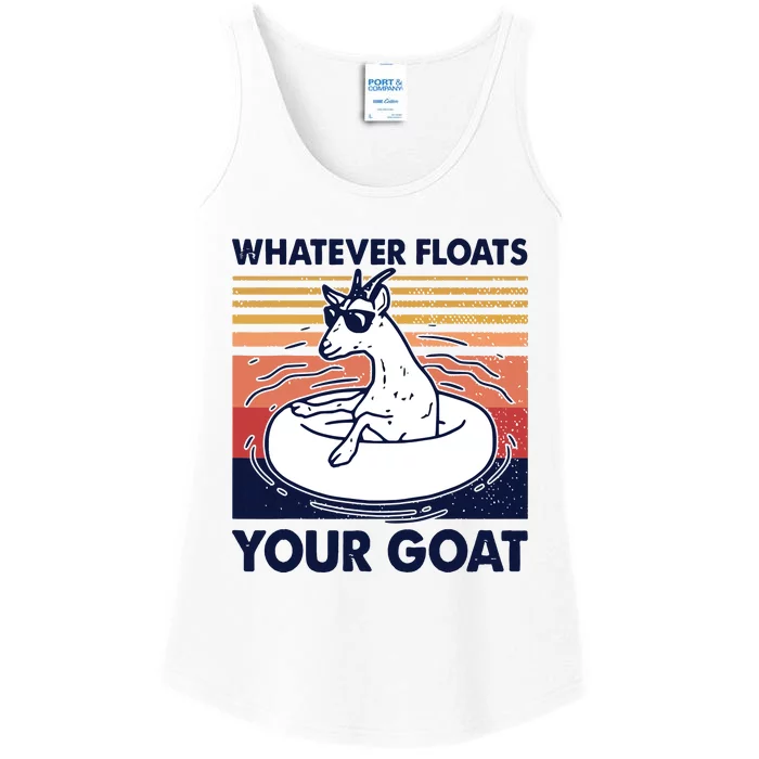 Vintage Funny Whatever Floats Your Goat Goats Mom Farming Ladies Essential Tank