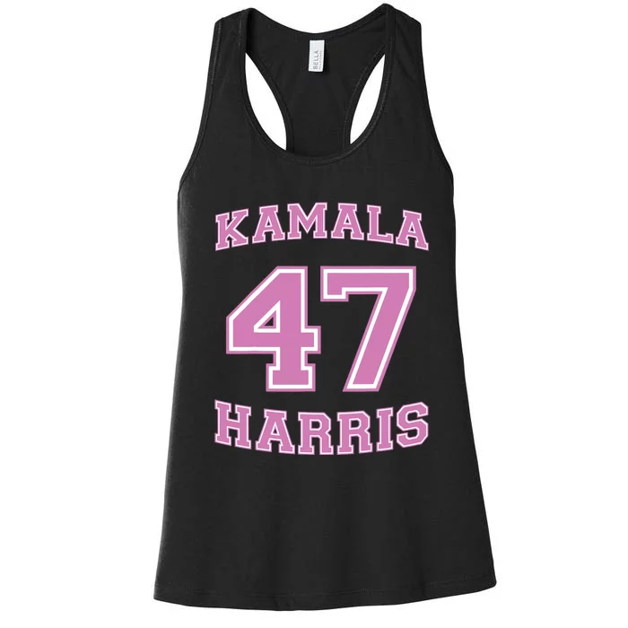 Varsity First Woman President Harris 2024 Kamala Harris 47 Women's Racerback Tank