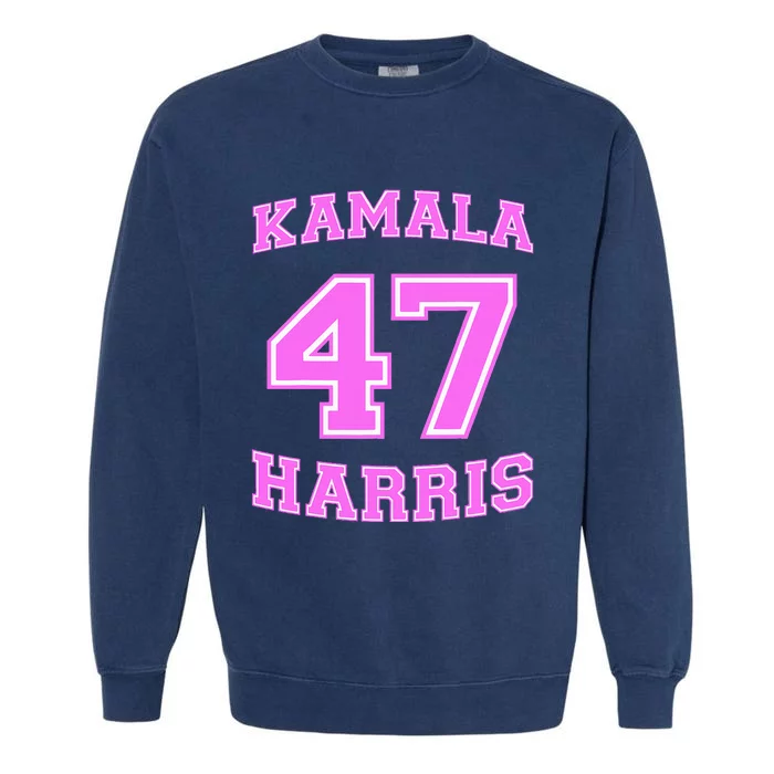 Varsity First Woman President Harris 2024 Kamala Harris 47 Garment-Dyed Sweatshirt