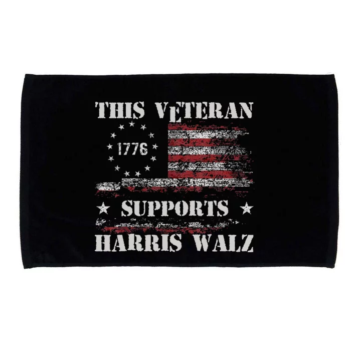 Veterans For Walz 2024 Election Microfiber Hand Towel