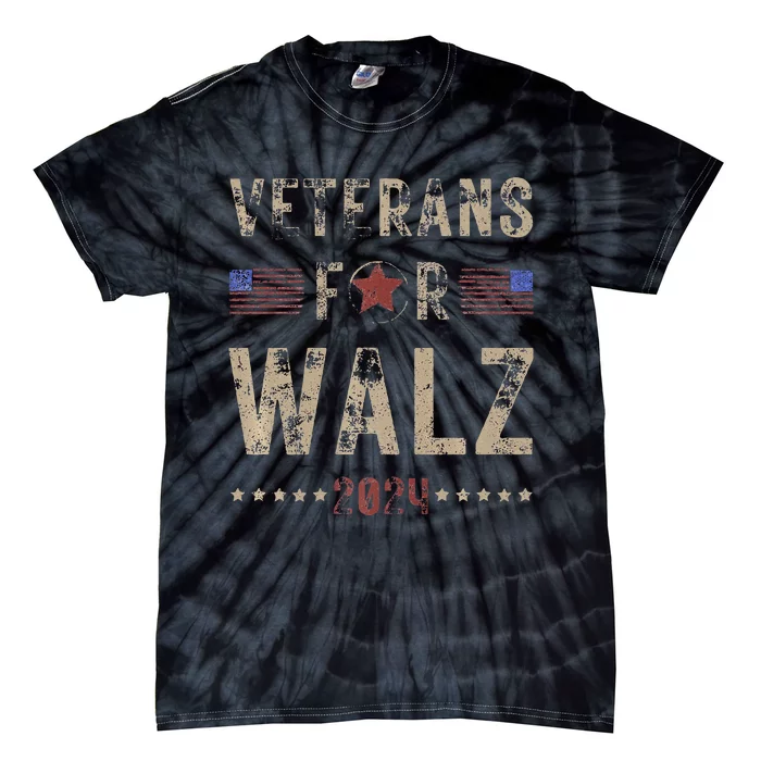 Veterans For Walz 2024 Harris Election Vintage Premium Tie-Dye T-Shirt